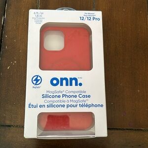 ONN IPHONE SILICONE red PHONE CASE - IPHONE 12 and 12 PRO